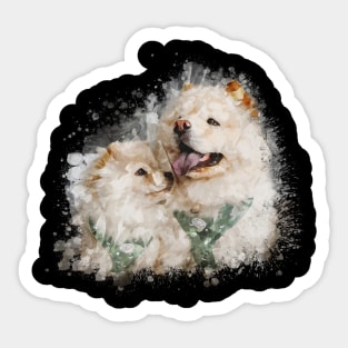 Two Dog watercolor Sticker